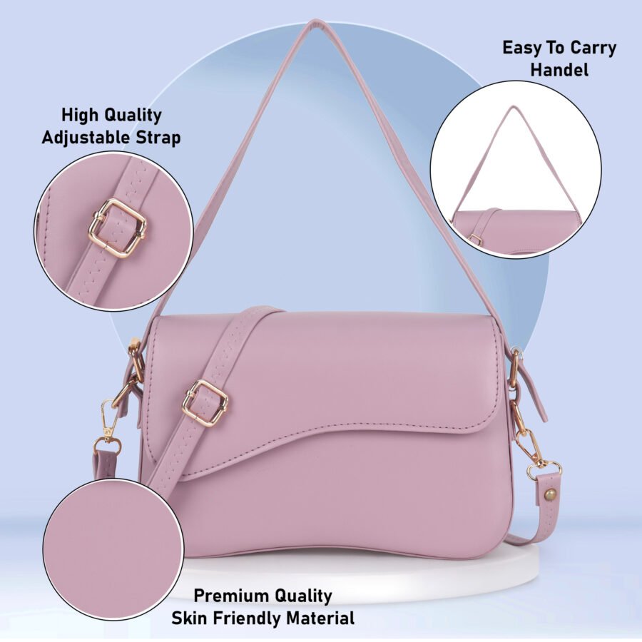 Women Rectangular Sling Bag | Pink - Image 2