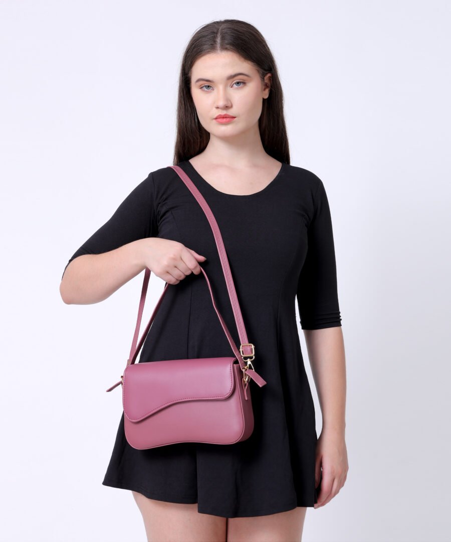 Women Rectangular Sling Bag | Hot Pink - Image 3