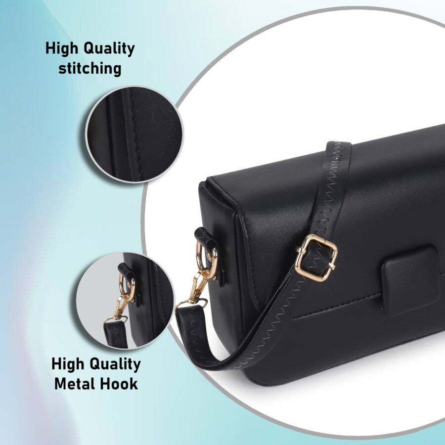 Women Crossbody Mini Sling Bag | Black - Image 7