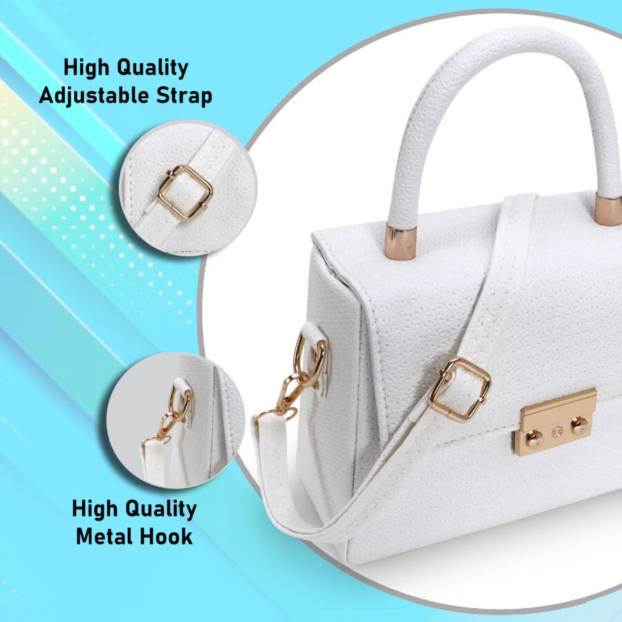 Women Textured Sling Bag | White - Image 4