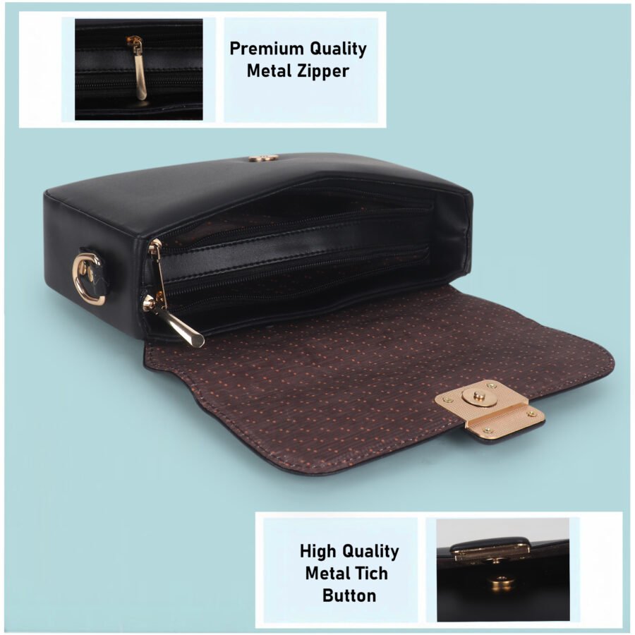 Women Crossbody Mini Sling Bag | Black - Image 6