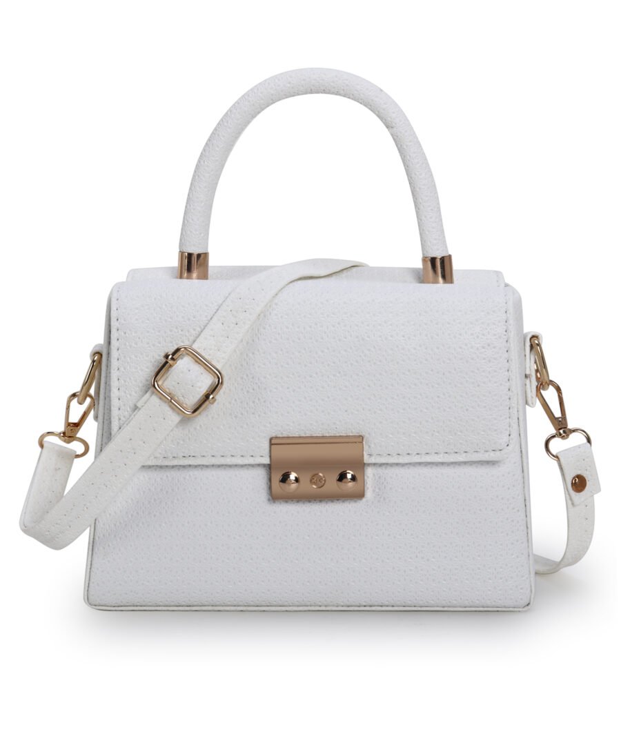 Women Textured Sling Bag | White