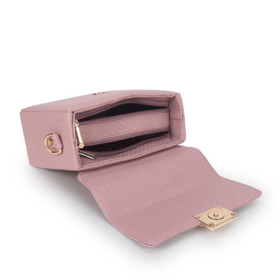 Women Textured Sling Bag | Pink - Image 8