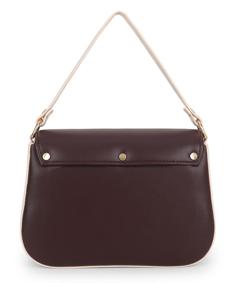 Women Colourblocked Sling Bag | Crimson & Cream - Image 8