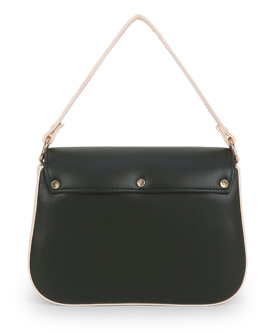 Women Colourblocked Sling Bag | Black & Cream - Image 4