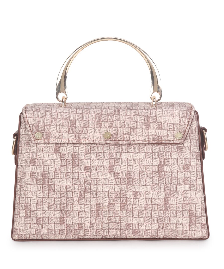 Women Checked Pattern Sling Bag | Brown - Image 5