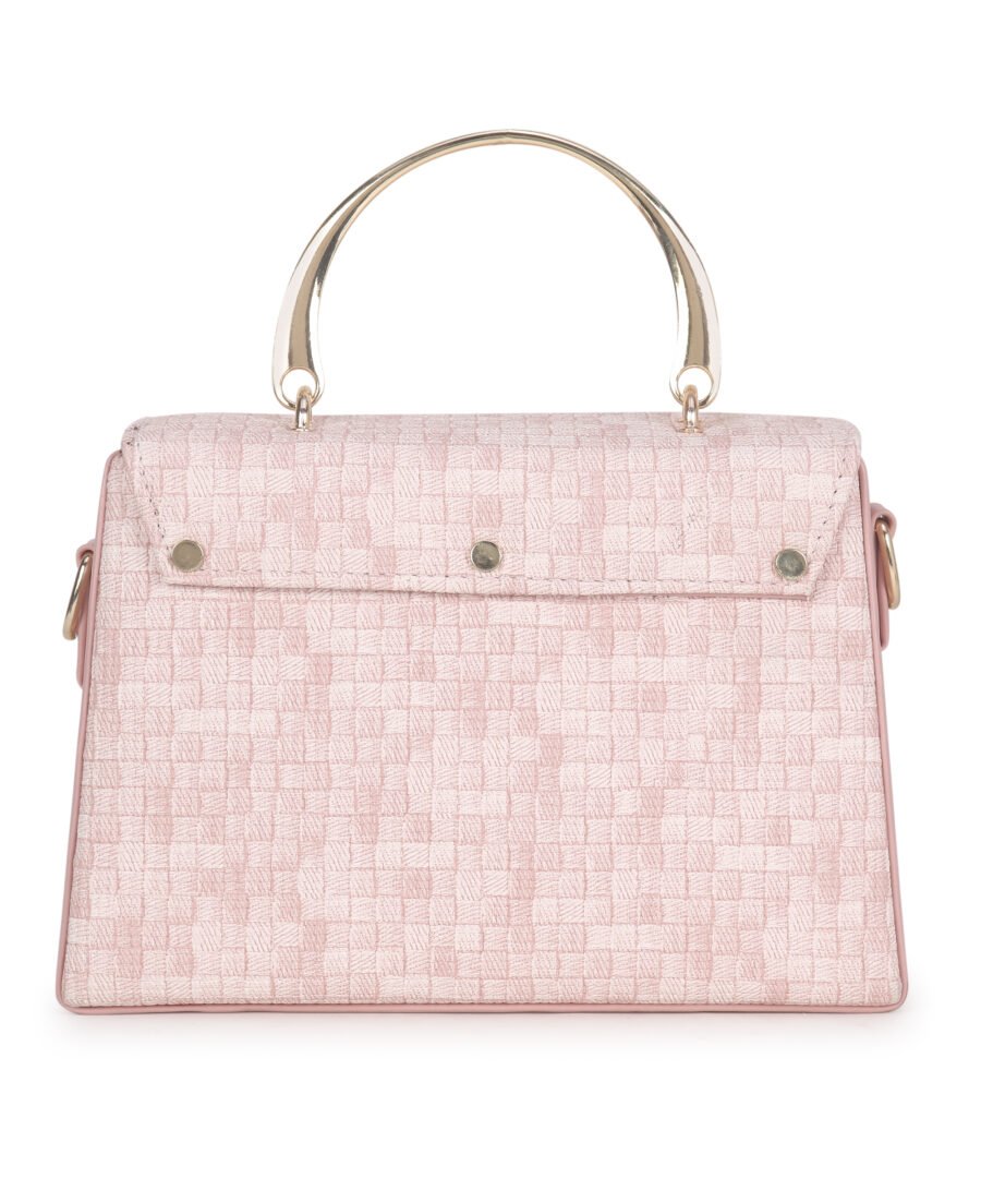 Women Checked Pattern Sling Bag | Pink - Image 5
