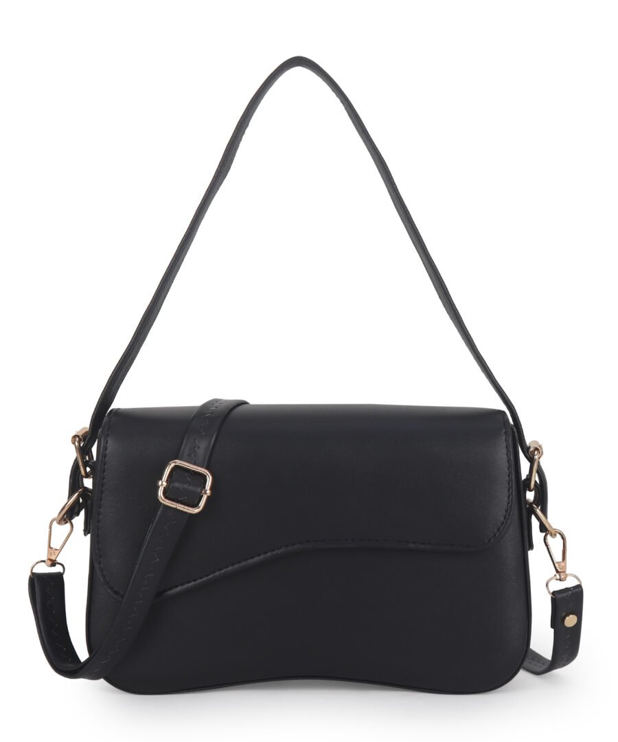 Women Rectangular Sling Bag | Black - Image 4