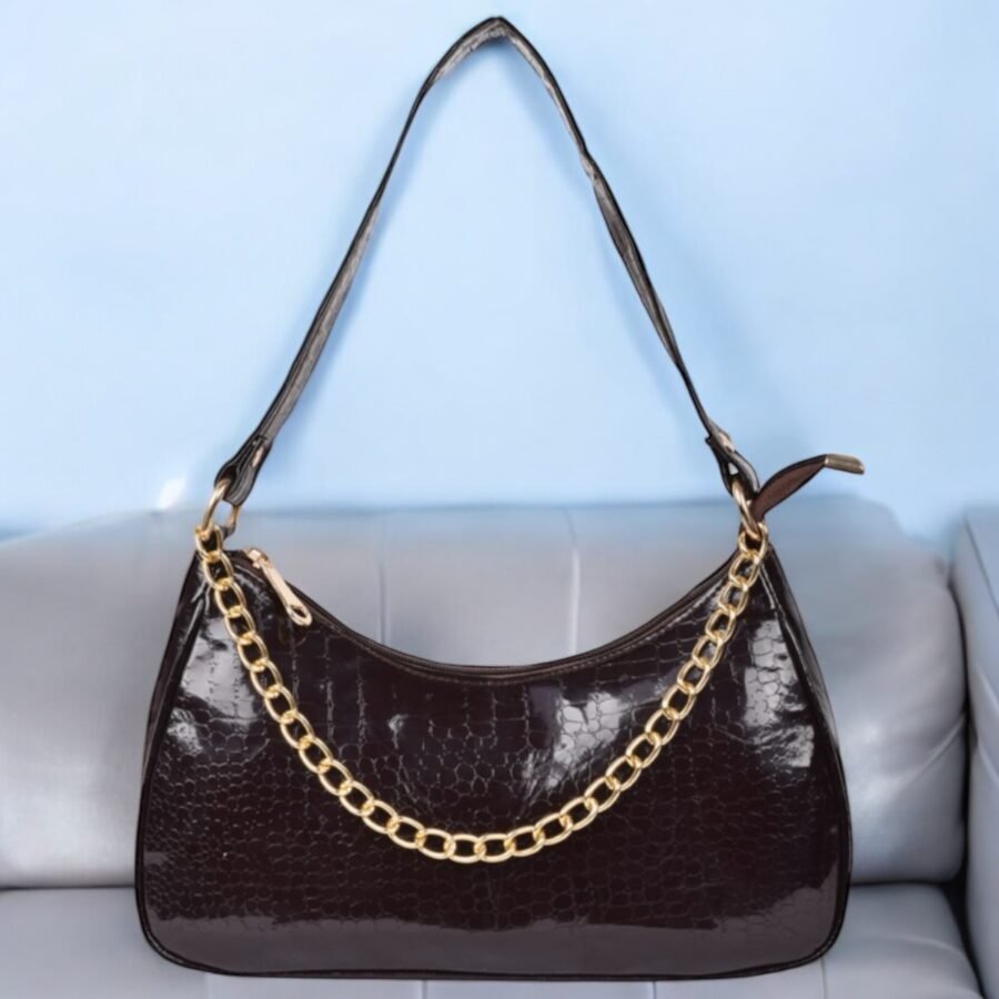 Women Textured Half Moon Shoulder Bag | Black - Image 4