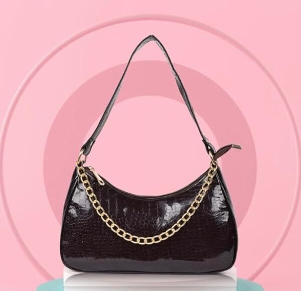 Women Textured Half Moon Shoulder Bag | Black