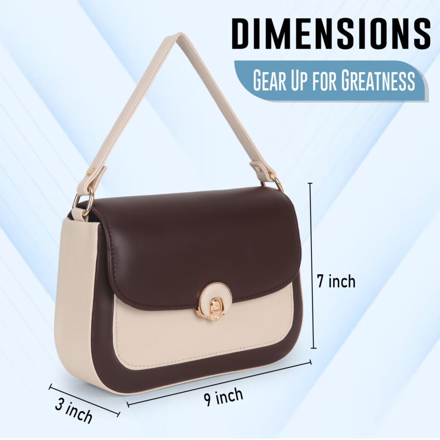 Women Colourblocked Sling Bag | Crimson & Cream - Image 5