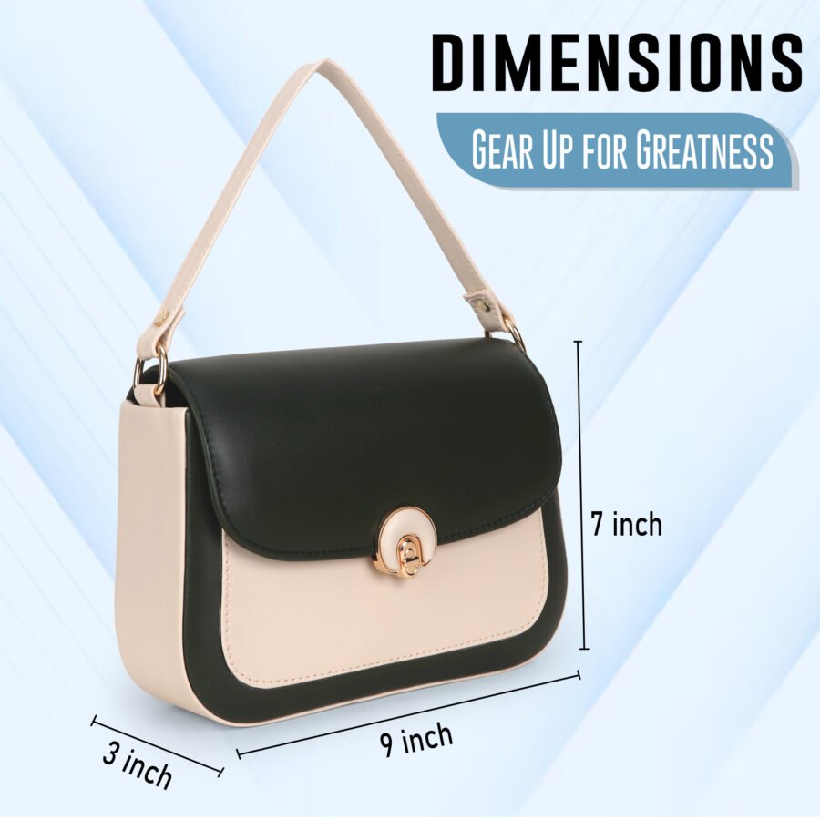 Women Colourblocked Sling Bag | Black & Cream - Image 8