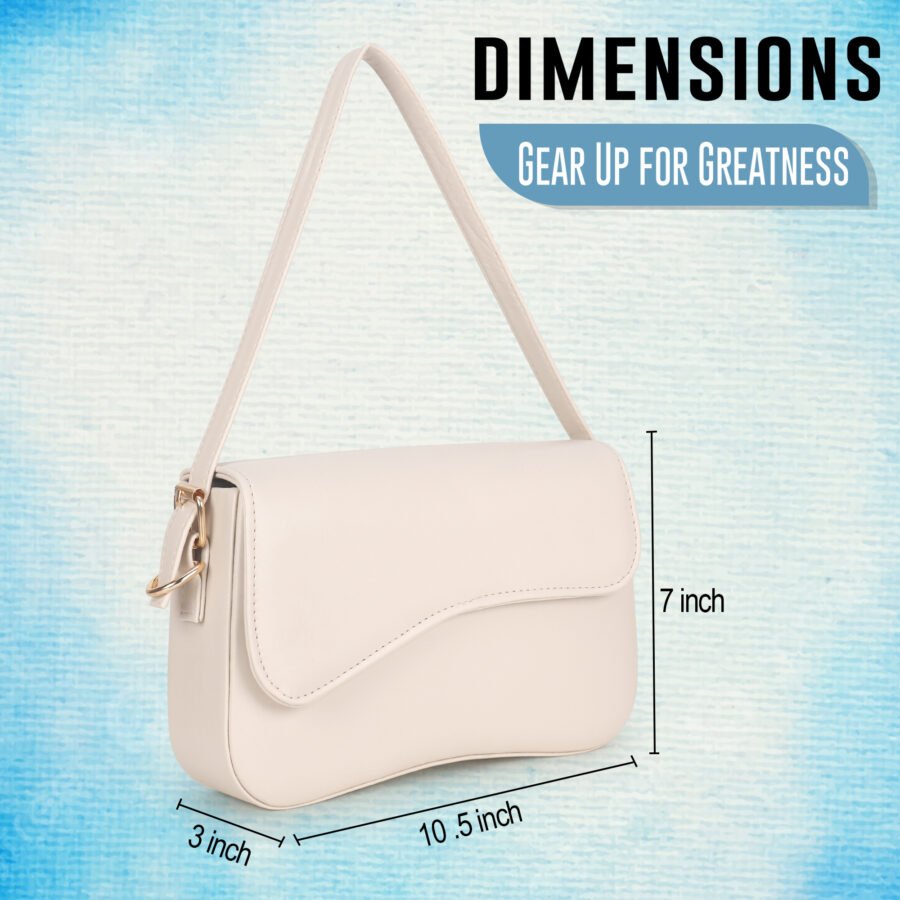 Women Rectangular Sling Bag | Beige - Image 7