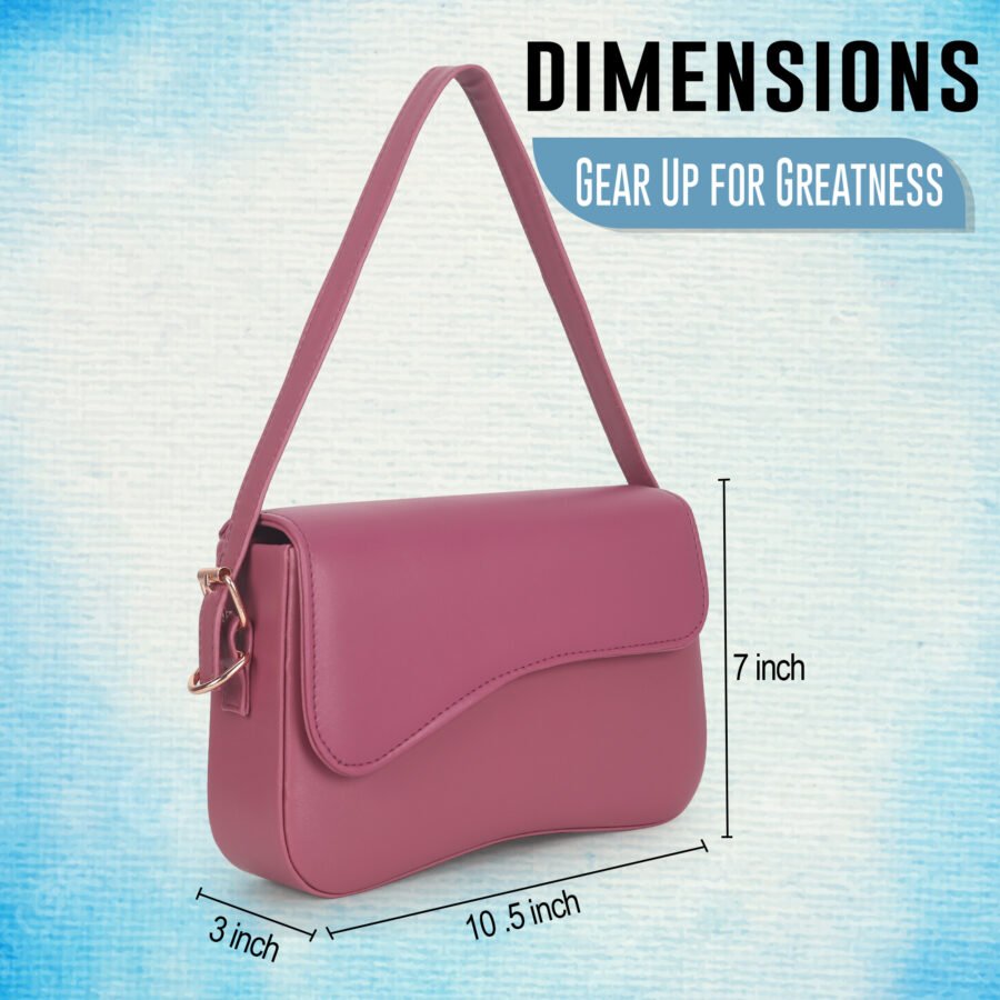 Women Rectangular Sling Bag | Hot Pink - Image 7