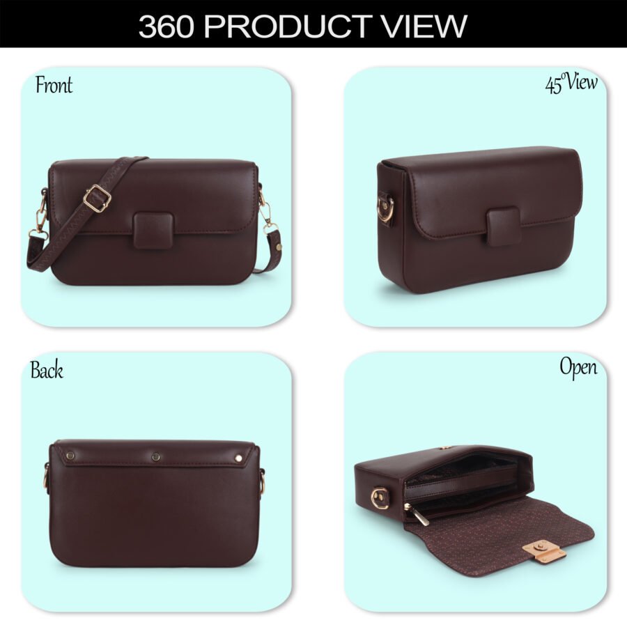 Women Crossbody Mini Sling Bag | Brown - Image 6