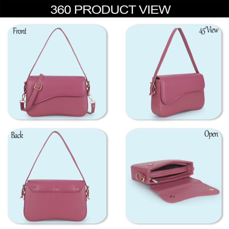 Women Rectangular Sling Bag | Hot Pink - Image 8