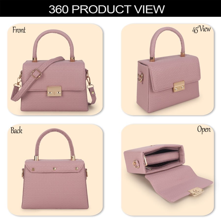 Women Textured Sling Bag | Pink - Image 3
